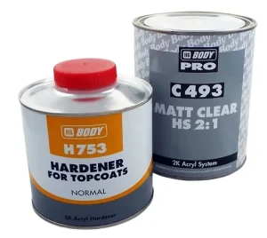 HB Body C493 MATT Lacquer & 753 Hardener 1.5L KIT 2k Clear 2:1 Car Clearcoat