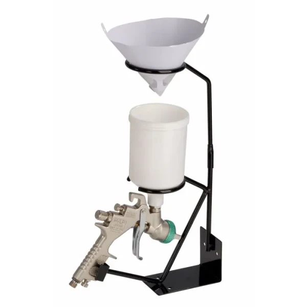 Bench mounted spray gun holder